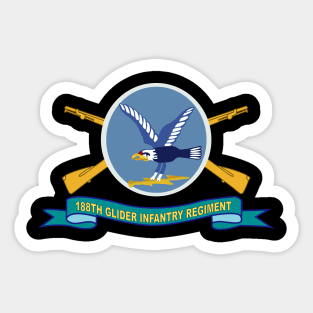 188th Glider Infantry Regiment w Br - SSI - Ribbon X 300 Sticker